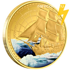 Captain James Cook , Antarctic Adventure , 250 Years , 1oz Gold Proof in Color