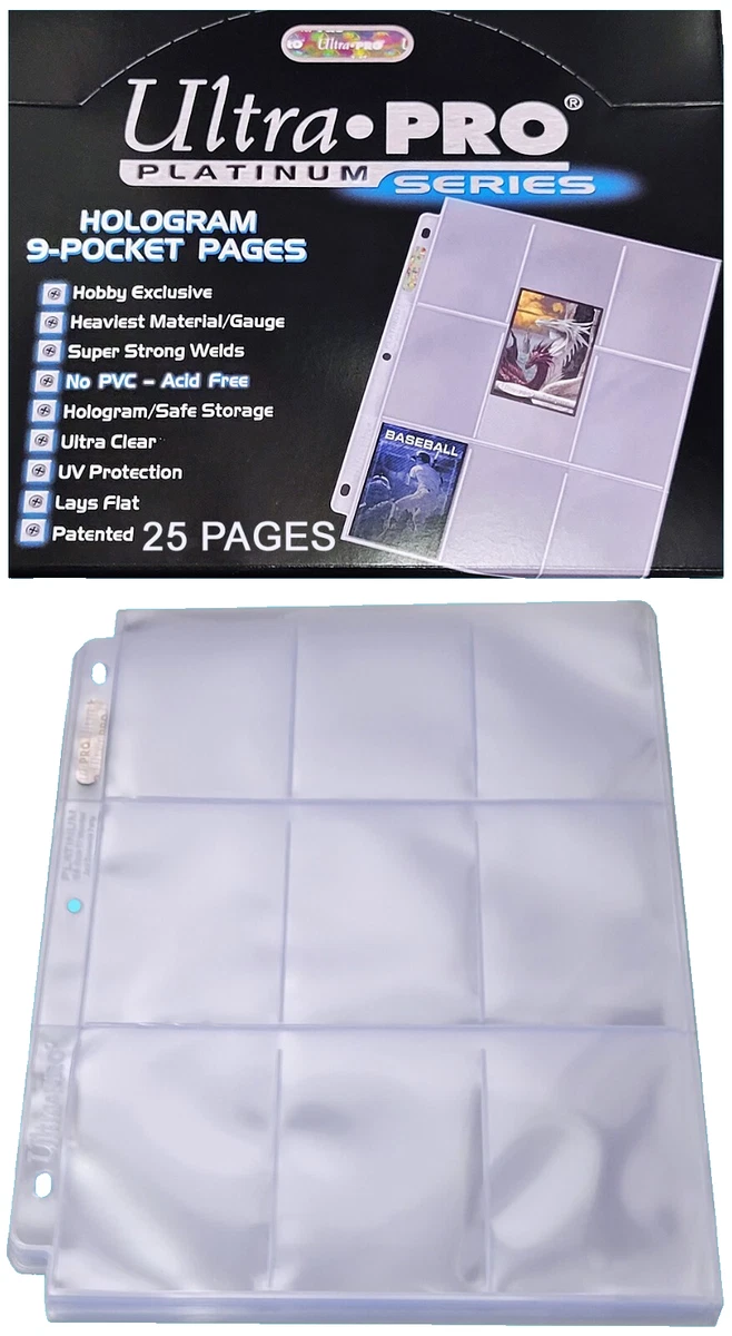 ultra pro platinum 9 card pocket pages sleeves Amazon.com: Ultra Pro Card Pages for Binders  9 Pocket Trading Card Binder  Pages  Silver Series for Trading Cards & Collectibles  Archival Safe, UV  Protection & 3-Ring Binder Compatible 