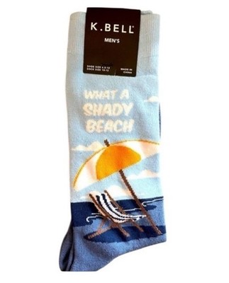 K Bell Summer Beach Novelty Preppy Loafer Casual Socks Blue Mens NWT