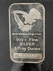 Engelhard 1 oz  .999 Fine Silver Bar EI-12 FS Serial # Space b/t 999 and +