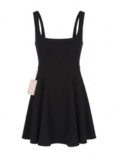 Odd Muse High Waist Square Neck Mini Dress Black - S