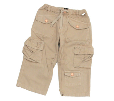 Microbe Cargohose Hose Jungen Gr. 80/86 beige Klappentaschen Gummizugbund