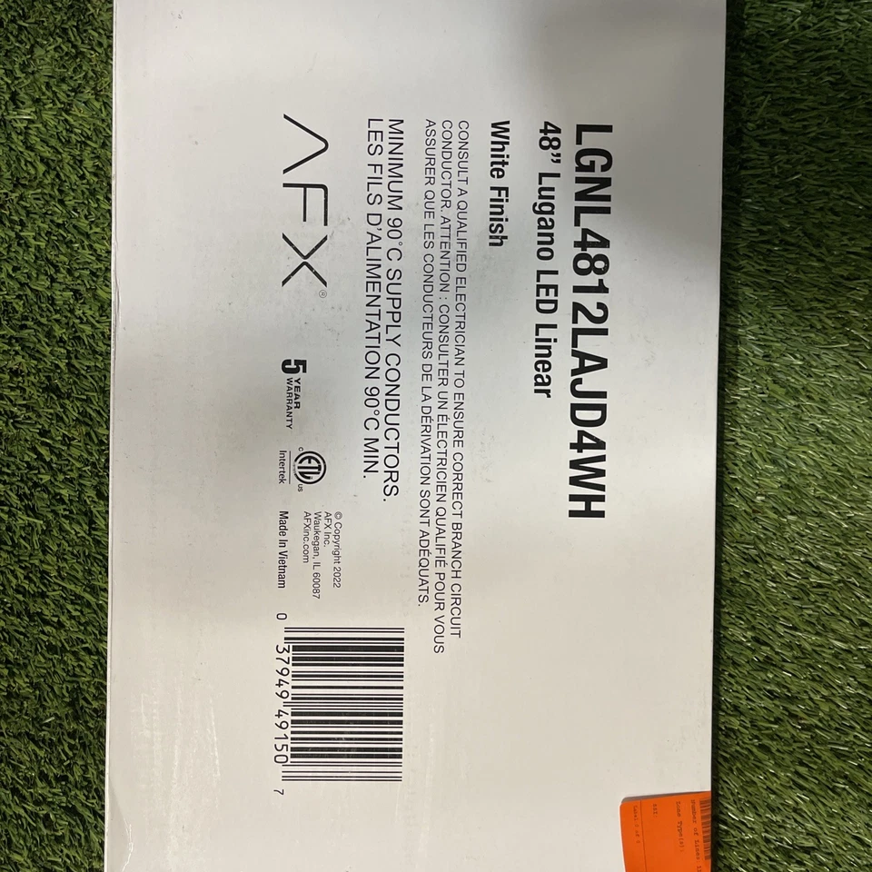 Iluminación AFX Lugano 1 Luz 48"x12" LED Al ras, Blanco/Blanco - LGNL4812LAJD4WH Foto 3 de 3