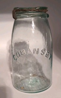 1872 Cohansey Glass Original Closure Fruit Canning Jar Philadelphia PA Seized