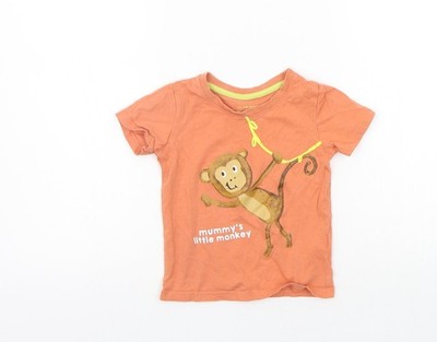 Basic-T-Shirt Mädchen UK-Größe 18-24 Monate Primark orange