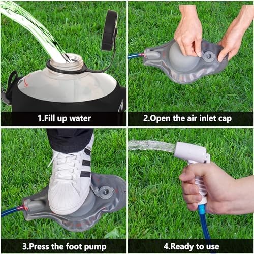 Portable Camping Shower Bag - 20L/5 Gallons Solar Shower Water Bag with Foot ... - Picture 7 of 7