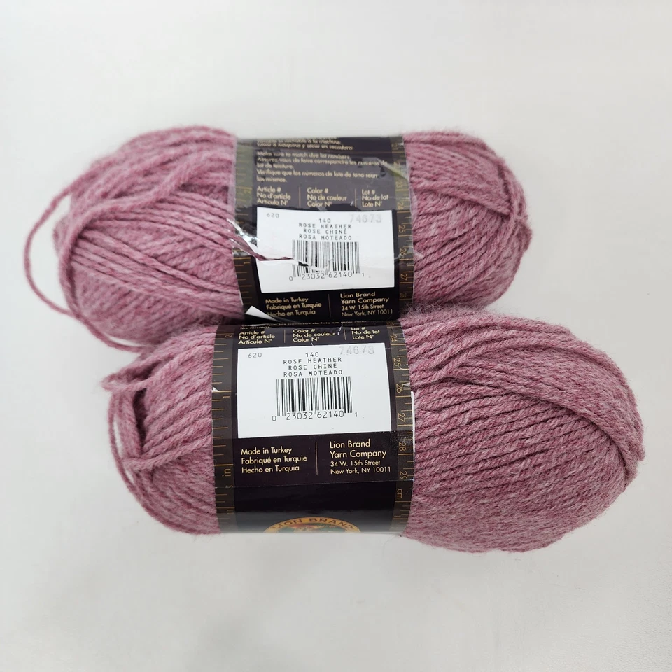 Lion Brand Wool Ease Rose Heather 2 Skeins 106yds/6oz/each Matching Lot - Image 4 of 4