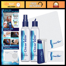 Lens Cleaner Kit - 2 x 8oz Bottles, 1 Travel Spray 1oz , 3 Microfiber Cloths -