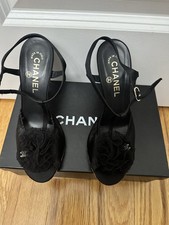 Chanel vintage black sandal 2008 cruise collection. Dust bags included