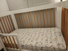 Obaby Maya Cot Bed Pine colour White with Natural