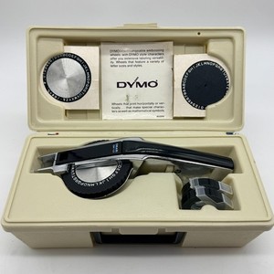 Dymo 1550 Deluxe Tapewriter Labeling Kit Working Vtg Chrome Label Maker Case