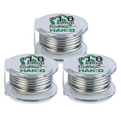 HAKKO Lead-Free Eutectic Solder Sn-0.7Cu-0.05Ni 3-pack 1m roll φ1mm x 3m