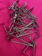 27 x Chrome Gridwall Display Arms Hooks Retail Shop Display 6” Grid Wall Pegs