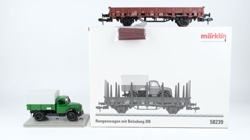 Märklin Spur 1 58239 Rungenwagen mit Beladung "Rlmms 56" DB | Zustand: Gebraucht