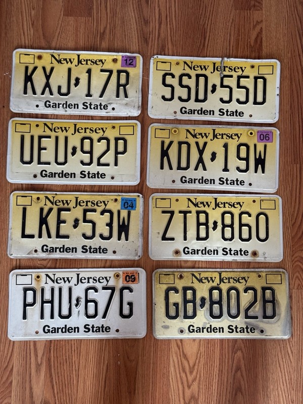 New Jersey License Plates Lot Of 8 Pcs