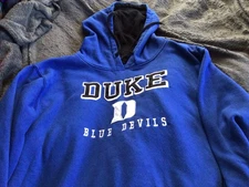 Duke Blue Devils Hoodie Mens 2XL Blue Hooded Pullover Sweatshirt