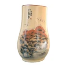Vintage Large Oriental Asian Vase Crane Mountain Landscape Stamped Japanese