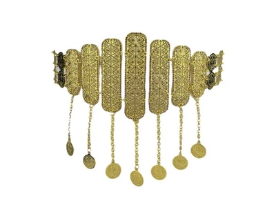 KURDISH FANSHOP Goldener Gürtel mit Rosé Steinen