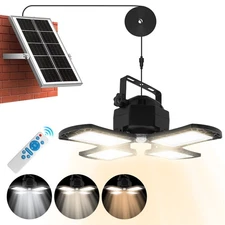 Solar Pendant Light Outdoor Indoor 168 LED Solar Power Motion Sensor Shed Light