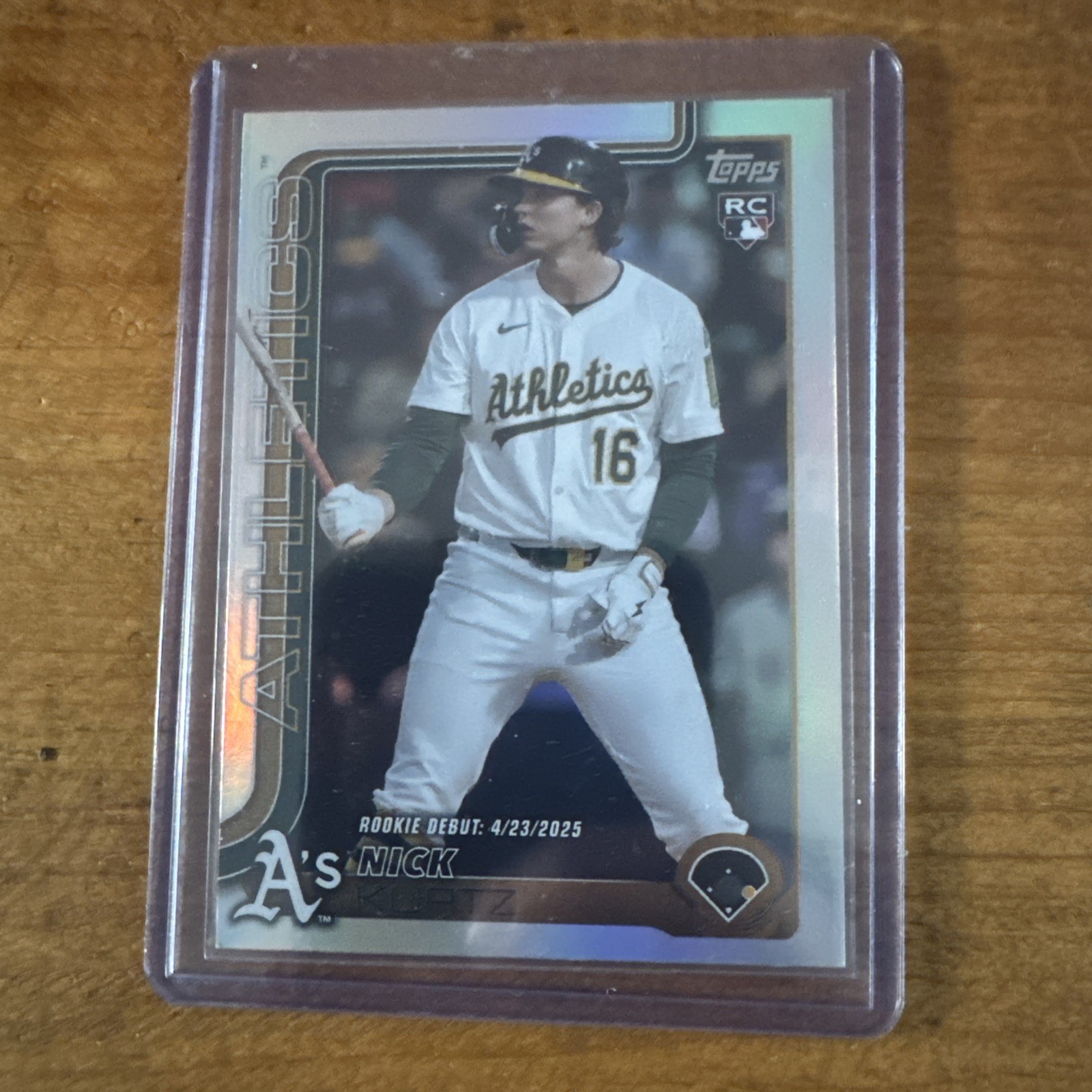 2025 Topps Update Series Nick Kurtz Rookie Debut Silver Holo Foil Parallel US197
