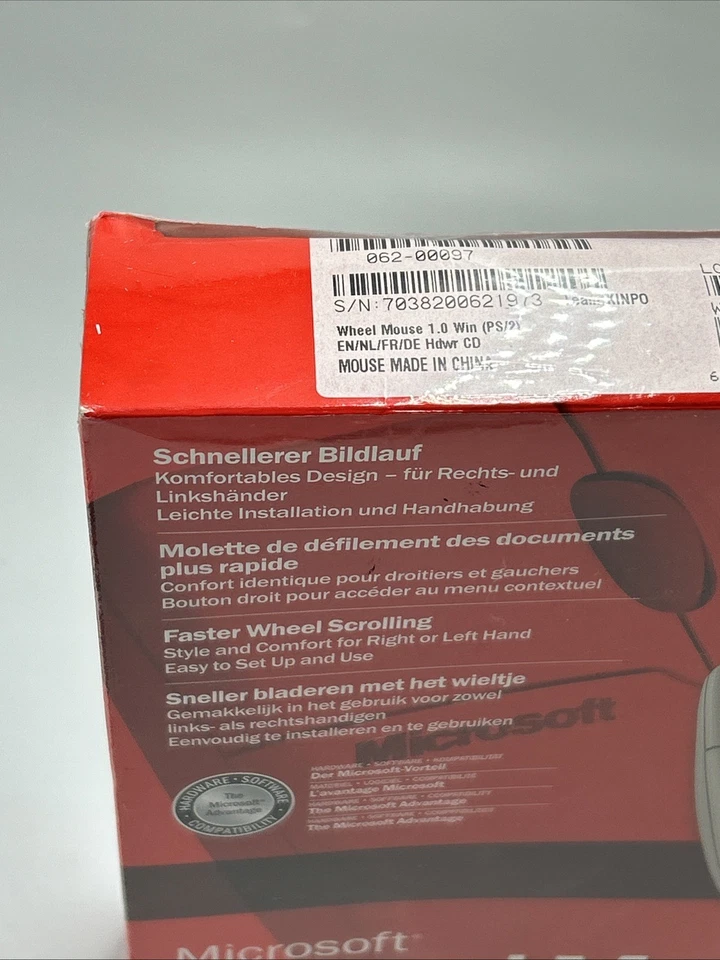 Microsoft Wheel Mouse Ps/2 Vintage Wheel Mouse (Sealed) Rare Discontinued - Image 4 of 4