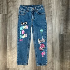 Barbie 'Born to Lead' Embroidered Flare Leg Denim Jeans