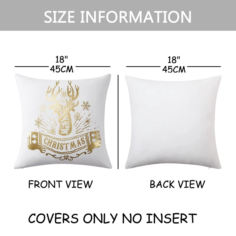Square Cushion Case Christmas Velvet Pillowcase 18x18 Inch Decorative Throw P... - Image 2 of 4
