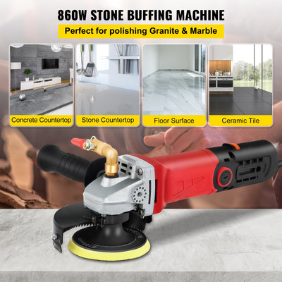 VEVOR Wet Buffer / Polisher, Variable Speed 8 pcs Kit, Extra 4'' & 5'' Diamond Pol