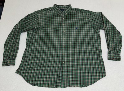 Ralph Lauren Polo Men's Classic Fit Button Down Pony Logo Green Check Shirt 3XLT