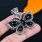 Black Onyx Gemstone Handmade 925 Sterling Silver Jewelry Pendant