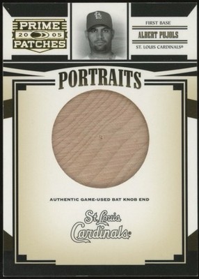 2005 Donruss Playoff Prime Patches Albert Pujols Game Used Bat Knob End /3 P-29