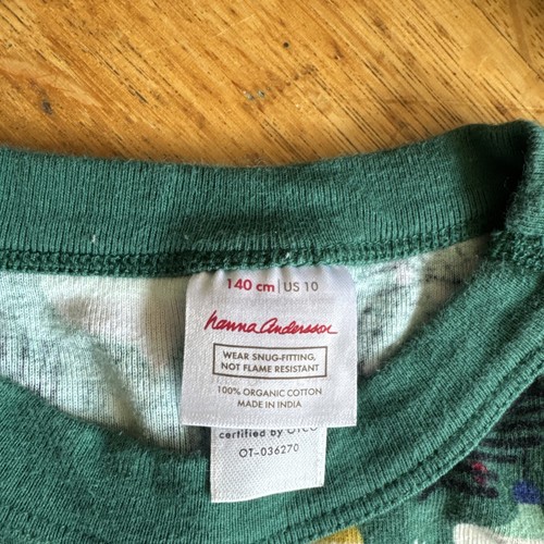 Hanna Andersson Girls Christmas Ornament Pajama Shirt Sz 10 Long Sleeve Organic - Picture 2 of 7