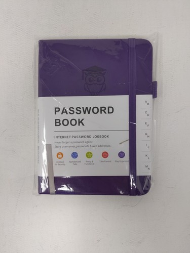 Password internet book logbook solid blue. 9blue, 1 purple. Alphabetical 6" 10pk - Picture 4 of 6