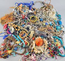 5 LB Mix Broken Costume Jewelry Craft Lot Junk Harvest Necklaces Upcycle DIY J3