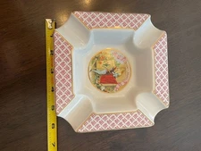 Cigar ashtray 6"X 2.25 ceramic with 4 slots Romeo Julieta Initial pattern