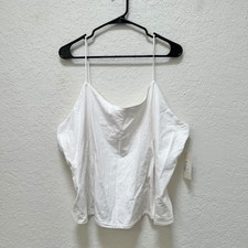 A New Day Womens Sculpt Cami White Stretch Spaghetti Strap Tank Top 2X NEW