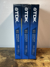 Lot of 3 TDK Premium Blank HS 8 Hours VHS Video Cassette Tapes T-160 New Unused