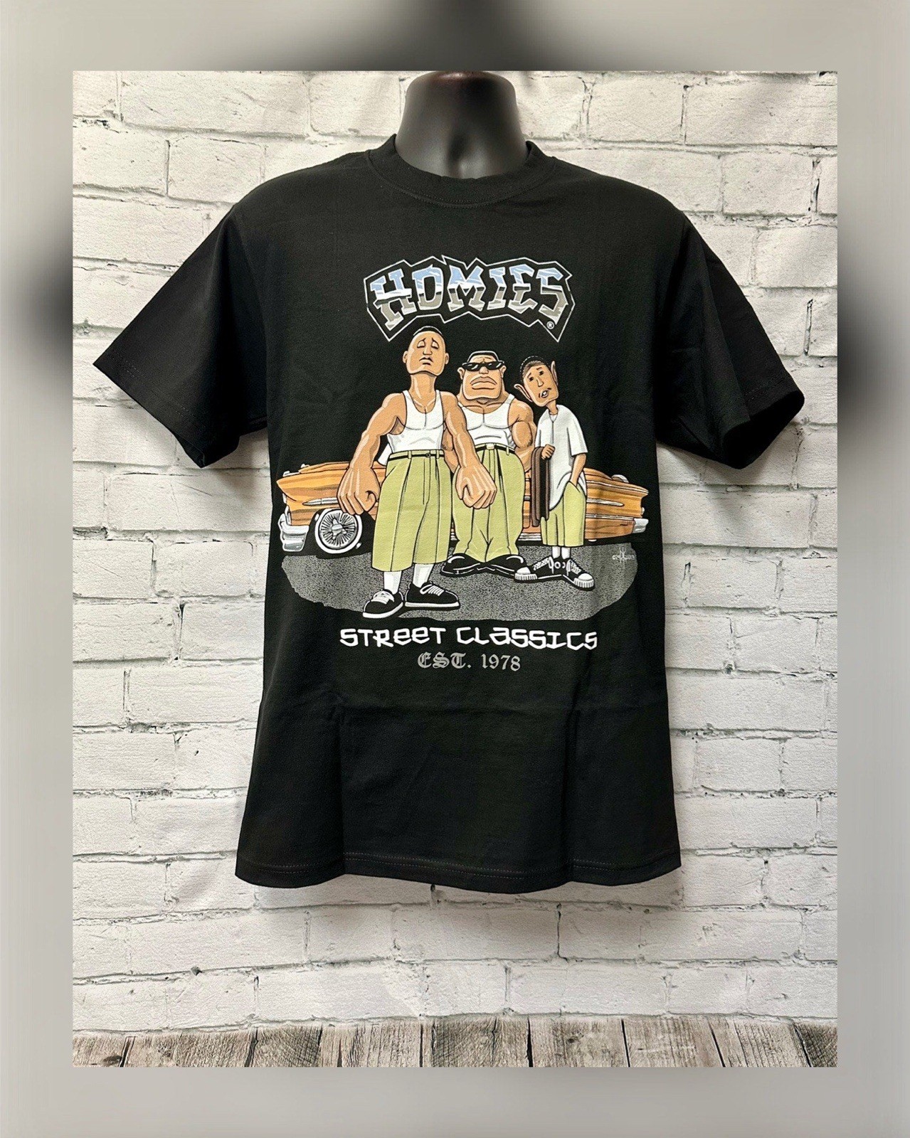 Homies Tshirt Men’s 2XL Short Sleeve Graphic Tee Black “Street Classics”