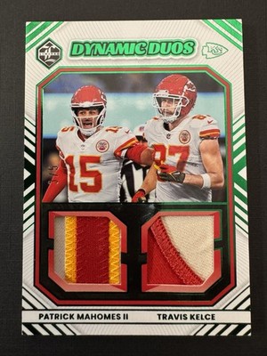 2022 Limited Dynamic Duos Patch Emerald Patrick Mahomes II/Travis Kelce #/5