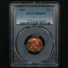 Lincoln Wheat Cent. 1949 P. PCGS MS66 RD Lot # 9066-376-675