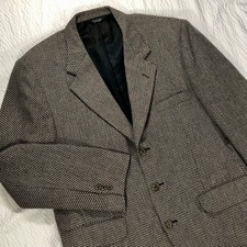 VTG 90s Harve Benard Mens 45R USA Made Wool Tweed Houndstooth Blazer