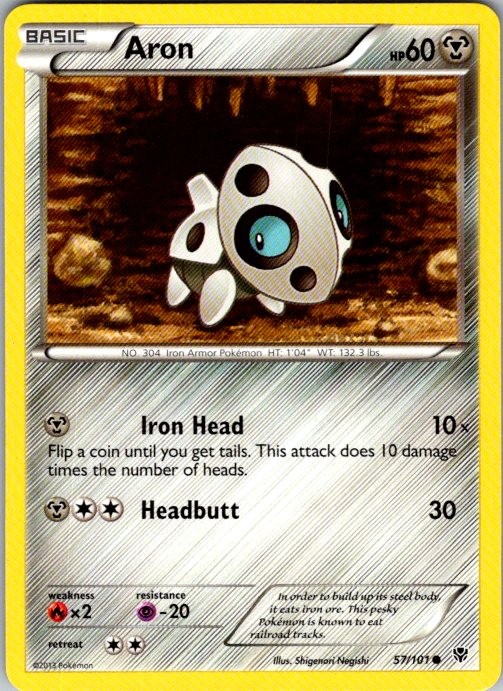 Aron 57/101 Common Plasma Blast Pokemon Lightly Played