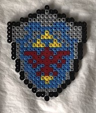 Beaded Zelda Hylian Shield Design Ornament perler bead art