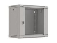 "Szafa Instalacyjna Rack WisząCa 19\" 9U 540X350 Szara Drzwi Przeszklone Lanberg ("