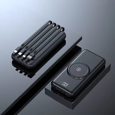 20000mAh Portable Magnetic Power Bank Fast Charging Quad Cable Wireless Charger