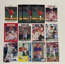 LOT OF 13 Aaron Harang Cards Reds Topps Rangers Bowman Rookie Heritage