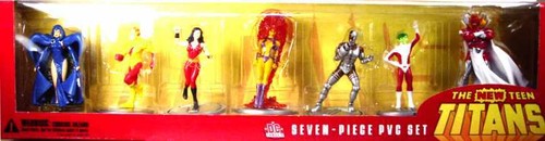 New Teen Titans Boxed PVC 7 Figure Set New 2000 DC Kid Flash Wonder Girl Amricon - Picture 2 of 3