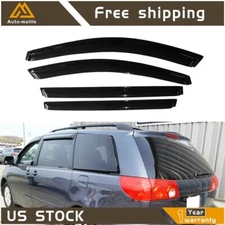 For 2004-2009 Toyota Sienna Black Window Visors Vent Rain Guard Deflector 4Pcs