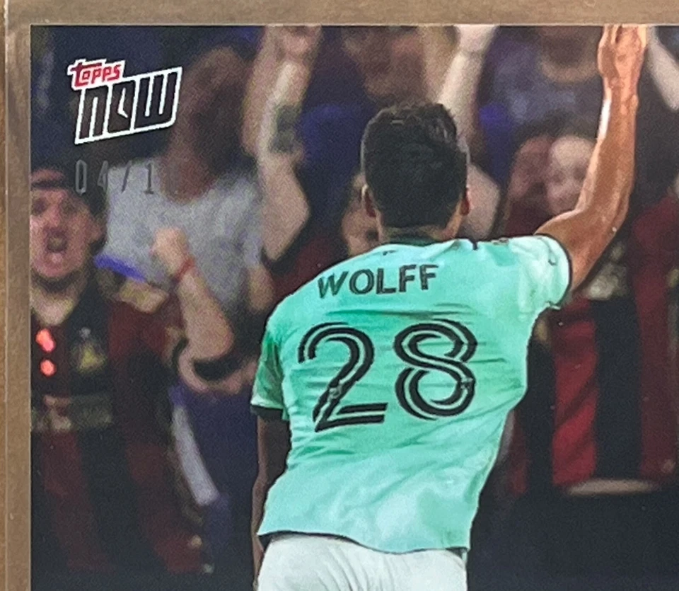 2023 TOPPS NOW MLS #120 TYLER WOLFF ATLANTA UNITED Call-Up Red Parallel 4/10 - Image 2 of 3