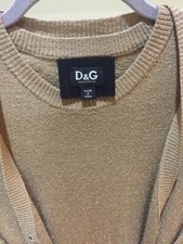 Dolce and Gabbana Gold Lurex Dress and Cardigan Set with Belt. Evening Dress.